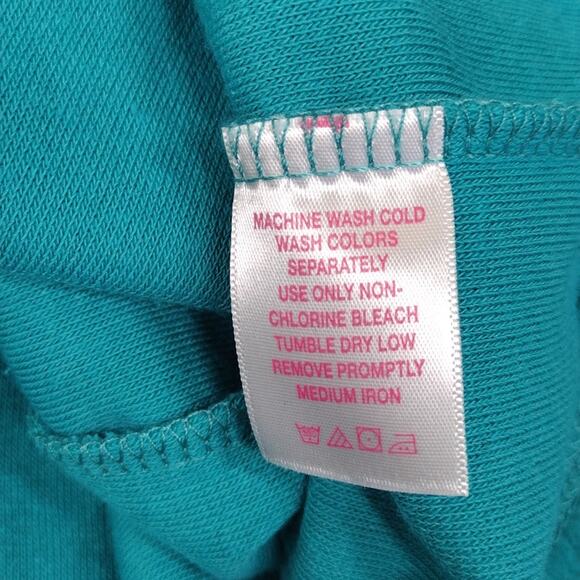 Woman Within Cotton Stretch Casual Comfy Loungewear Turquoise Long Sleeve Top - Picture 5 of 14